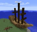 An undamaged Shipwreck generated entirely on land.
