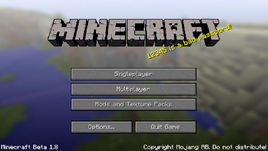 Beta 1.8 menu