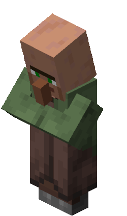 Clicking use on a nitwit villager in Java Edition causes it to grunt and bobble their head.