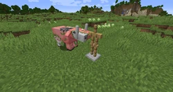 Zoglin attacking an armour stand.