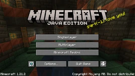 Minecraft Java Edition 1.21.2 Title Screen