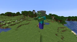 A giant that spawned with a chainmail helmet and an iron shovel spawned in 18w50a.