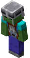 An Armored Zombie, a unique variation of a zombie featured in Minecraft Dungeons.
