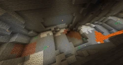Multiple emerald ores close together.