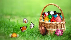 Newly designed spawn eggs in an Easter Egg Basket.