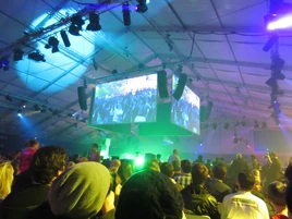 The stage where the opening and closing ceremonies, as well as certain panels, were held