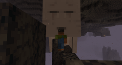 A ghast close to Sunny, showing how large they are compared to players.