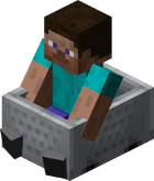 Steve Riding a Minecart