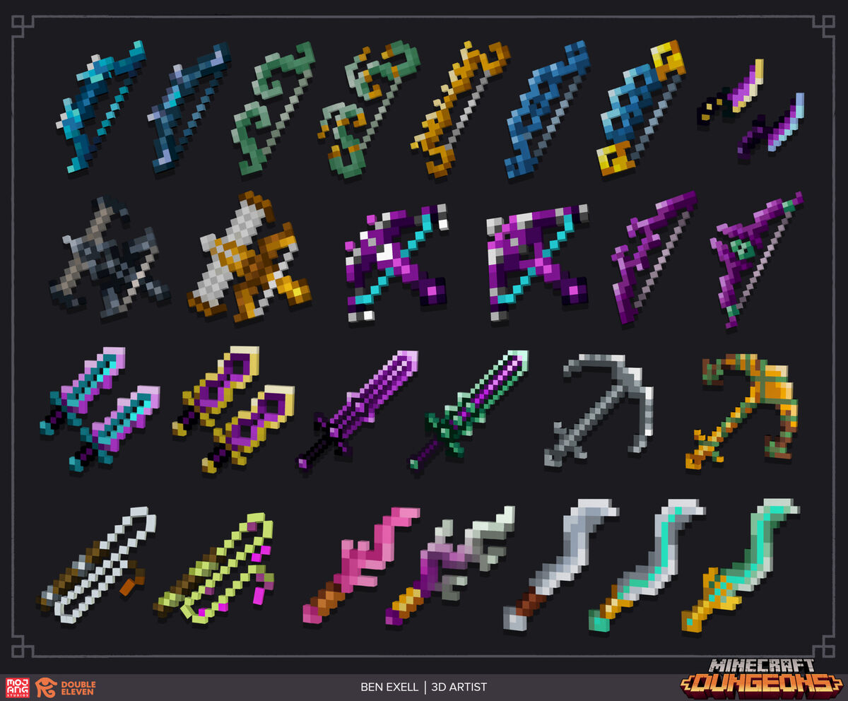 https://static.wikia.nocookie.net/minecraft_gamepedia/images/b/bc/Ben-exell-weapons.jpg/revision/latest/scale-to-width-down/1200?cb=20220907091011