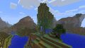 A screenshot by Jeb of a floating island with vines.