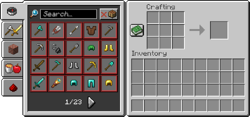 The recipe book as it appears in the crafting table screen.
