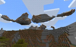 A cluster of large floating islands.