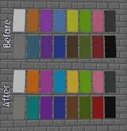 An image, tweeted by Jeb, showcasing the changes he made to the banner color palette in the 1.12 update.