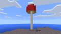 A red 13 block-tall huge mushroom generated in mushroom fields.