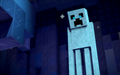 A closeup of an icy ender creeper.