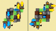 Diagram from video, Diagram showing ignition points and note blocks used for each direction