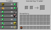 The updated trading UI of a wandering trader in Java Edition.