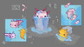 "Cutie in a Bucket" - concept art for the bucket of axolotl.