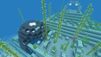 Geode intersecting an ocean monument