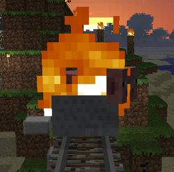 Minecart fire pig