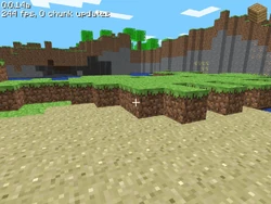 A screenshot of 0.0.14a-dev1 posted on Notch's blog.