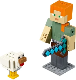 LEGO Minecraft Alex BigFig with chicken.