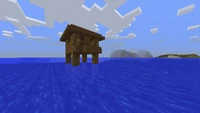A witch hut that generated in the middle of an ocean.