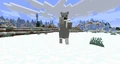 A polar bear on its hind legs, attacking the player.