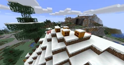 A pumpkin patch on a mountaintop.