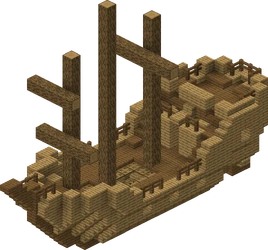 Shipwreck Oak (With Mast)