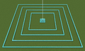 The range of the effects depends on the height of the pyramid. The lines show the different ranges. The maximum affected vicinity was 81 by 81 blocks.