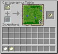 Cartography table's UI, showing the map is being locked.