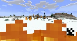Multiple blazes shooting small fireballs at the player as they hover around their spawner.