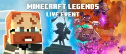 The key art banner for the Minecraft Legends Live Event.