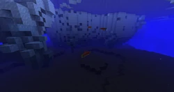 An iceberg viewed from below.