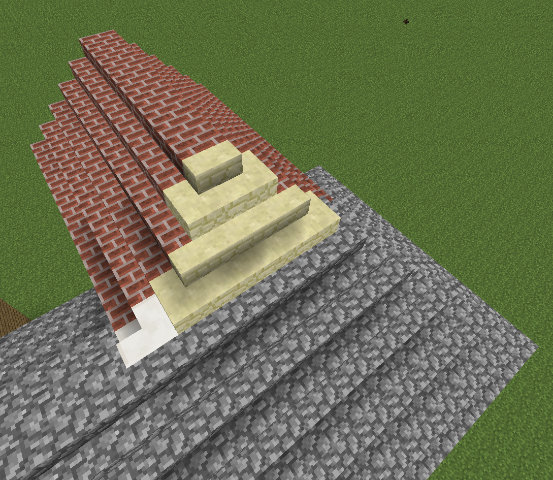 Minecraft Classic house, the roof was a bit tricky to figure out