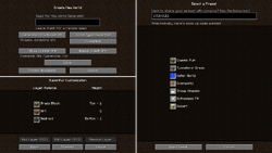 Overview of the old superflat world options.