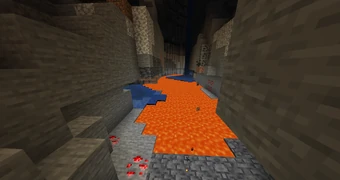 A lava lake found in a large cavern