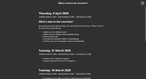 Screenshot of "What's new"