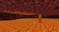 Magma blocks generating above a lava lake in the Nether.