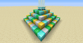 A beacon is still functional when the pyramid is made of different blocks.