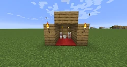 A wolf family in a pen.