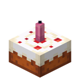 Cake with Pink Candle