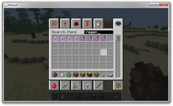 Dinnerbone searching for potions in the inventory.