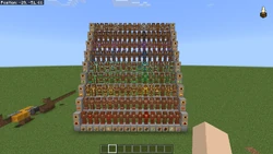 A screenshot of every armor trim in every color(besides quartz) on leather armor.