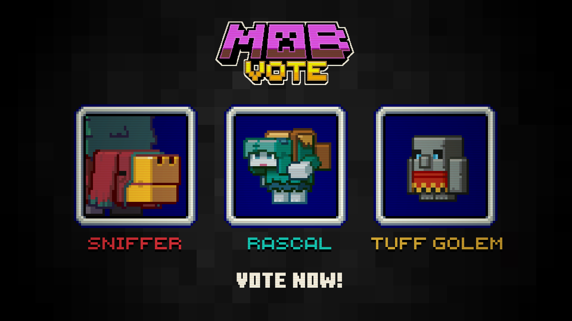 All mobs from the voting [Minecraft LIVE: 2023] Minecraft Data Pack