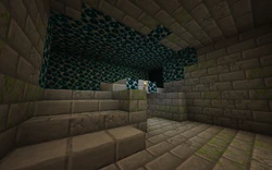 A stronghold intersects the deep dark.