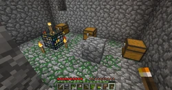 A double monster room with three chests.