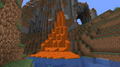 A lava spring, fall from a mountain side.