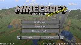 Java Edition 1.14 menu